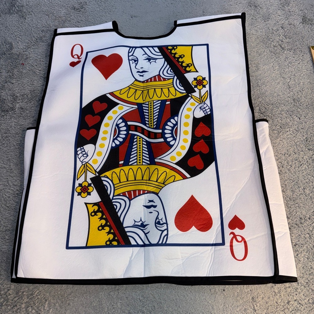 Spooktacular Creations Unisex Queen of Hearts Card Costume One Size White Tunic